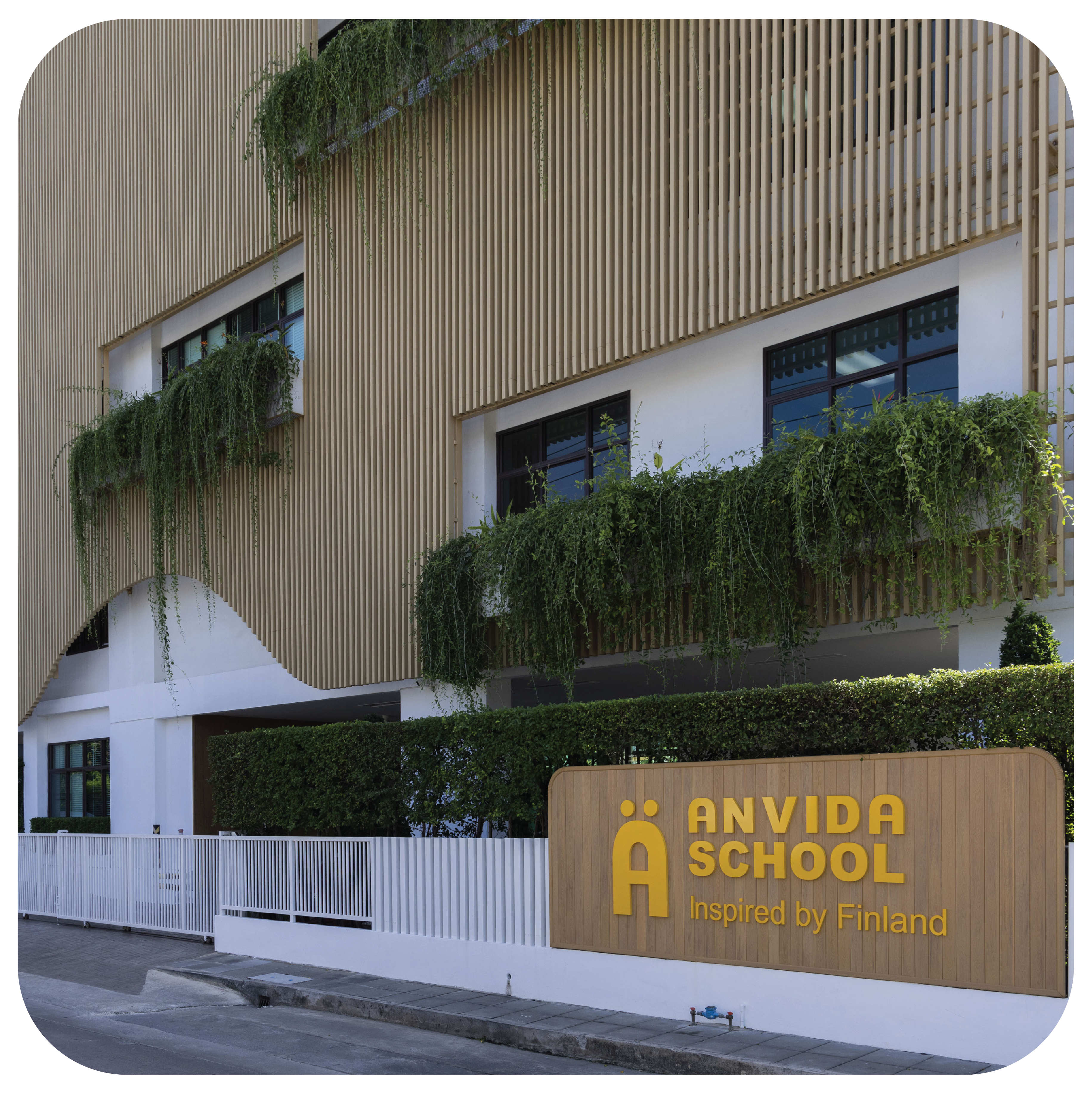 Anvida School campus — main building entrance